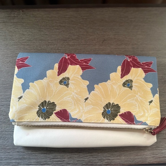 Rachel Pally Handbags - Rachel Pally Floral Clutch with Blue and Cream Accents